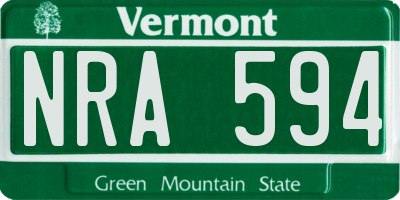 VT license plate NRA594
