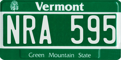 VT license plate NRA595