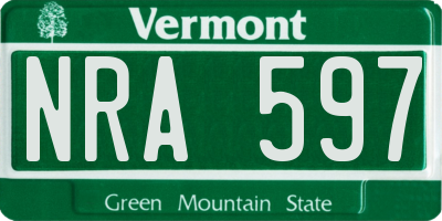 VT license plate NRA597