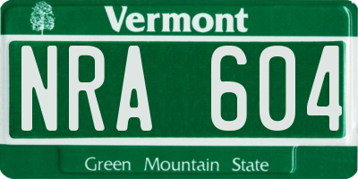 VT license plate NRA604