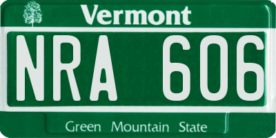 VT license plate NRA606