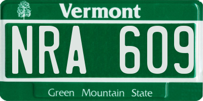 VT license plate NRA609