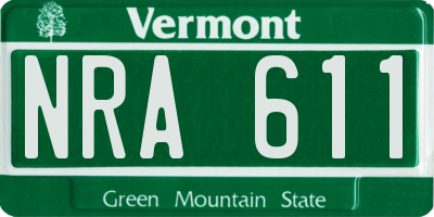 VT license plate NRA611