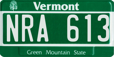 VT license plate NRA613