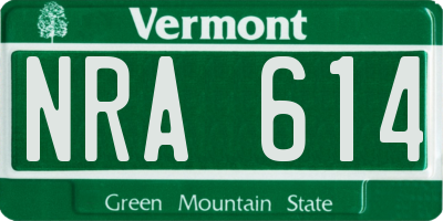 VT license plate NRA614