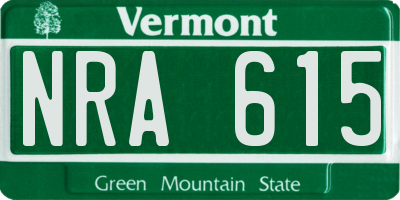 VT license plate NRA615
