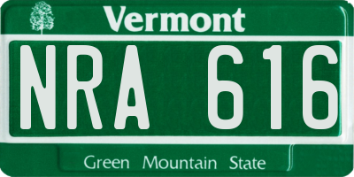 VT license plate NRA616