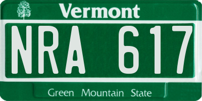 VT license plate NRA617