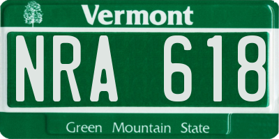 VT license plate NRA618