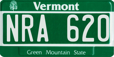 VT license plate NRA620