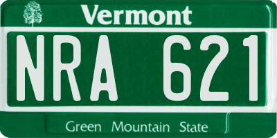 VT license plate NRA621