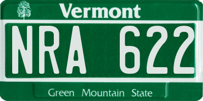 VT license plate NRA622