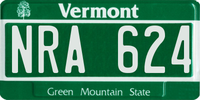 VT license plate NRA624