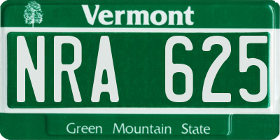 VT license plate NRA625