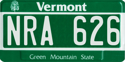 VT license plate NRA626