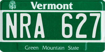 VT license plate NRA627