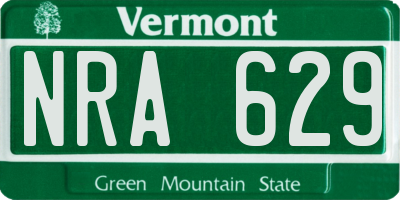 VT license plate NRA629