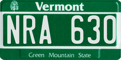 VT license plate NRA630