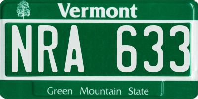 VT license plate NRA633