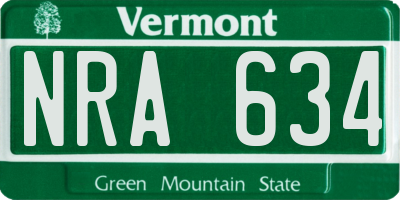 VT license plate NRA634