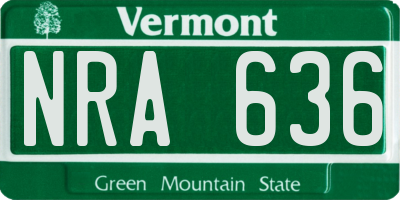 VT license plate NRA636