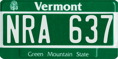 VT license plate NRA637