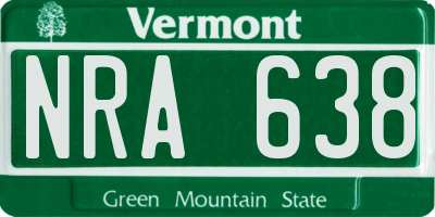 VT license plate NRA638