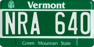 VT license plate NRA640