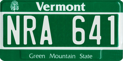 VT license plate NRA641