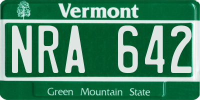 VT license plate NRA642