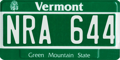 VT license plate NRA644