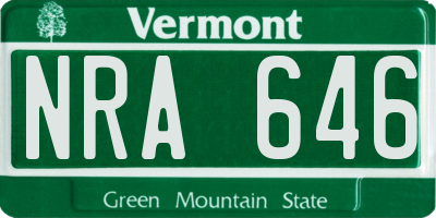 VT license plate NRA646