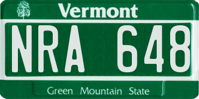 VT license plate NRA648