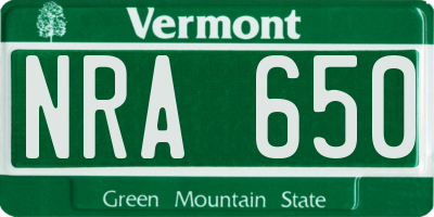 VT license plate NRA650