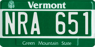 VT license plate NRA651