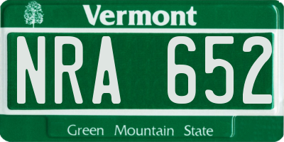 VT license plate NRA652