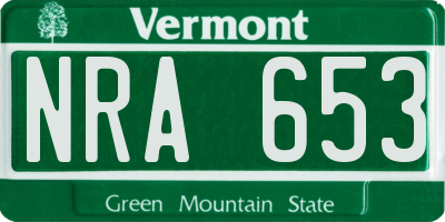 VT license plate NRA653