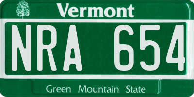 VT license plate NRA654