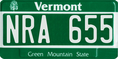 VT license plate NRA655