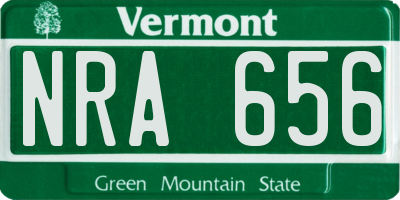 VT license plate NRA656