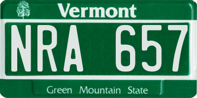 VT license plate NRA657