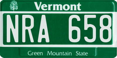 VT license plate NRA658