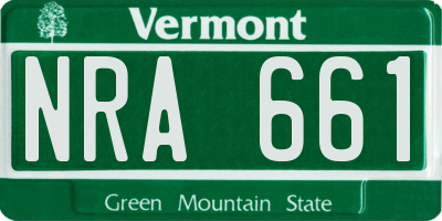 VT license plate NRA661