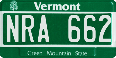 VT license plate NRA662