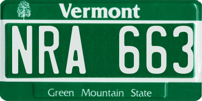 VT license plate NRA663