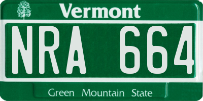 VT license plate NRA664