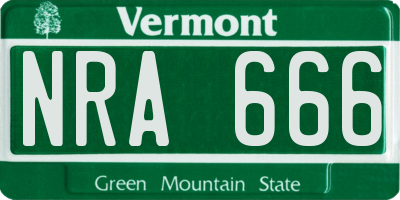 VT license plate NRA666