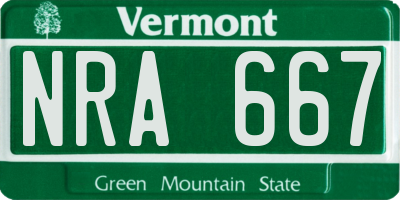 VT license plate NRA667