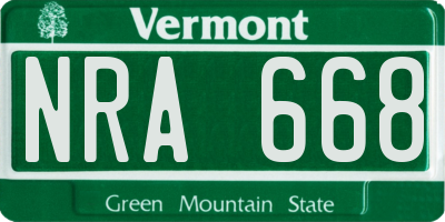 VT license plate NRA668