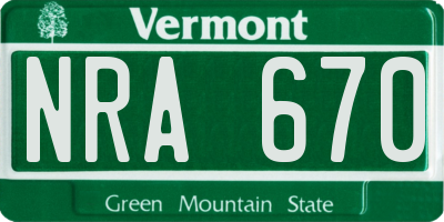 VT license plate NRA670